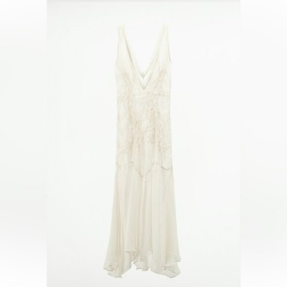 ZARA SEMI-SHEER TEXTURED DRESS - Picture 6 of 8